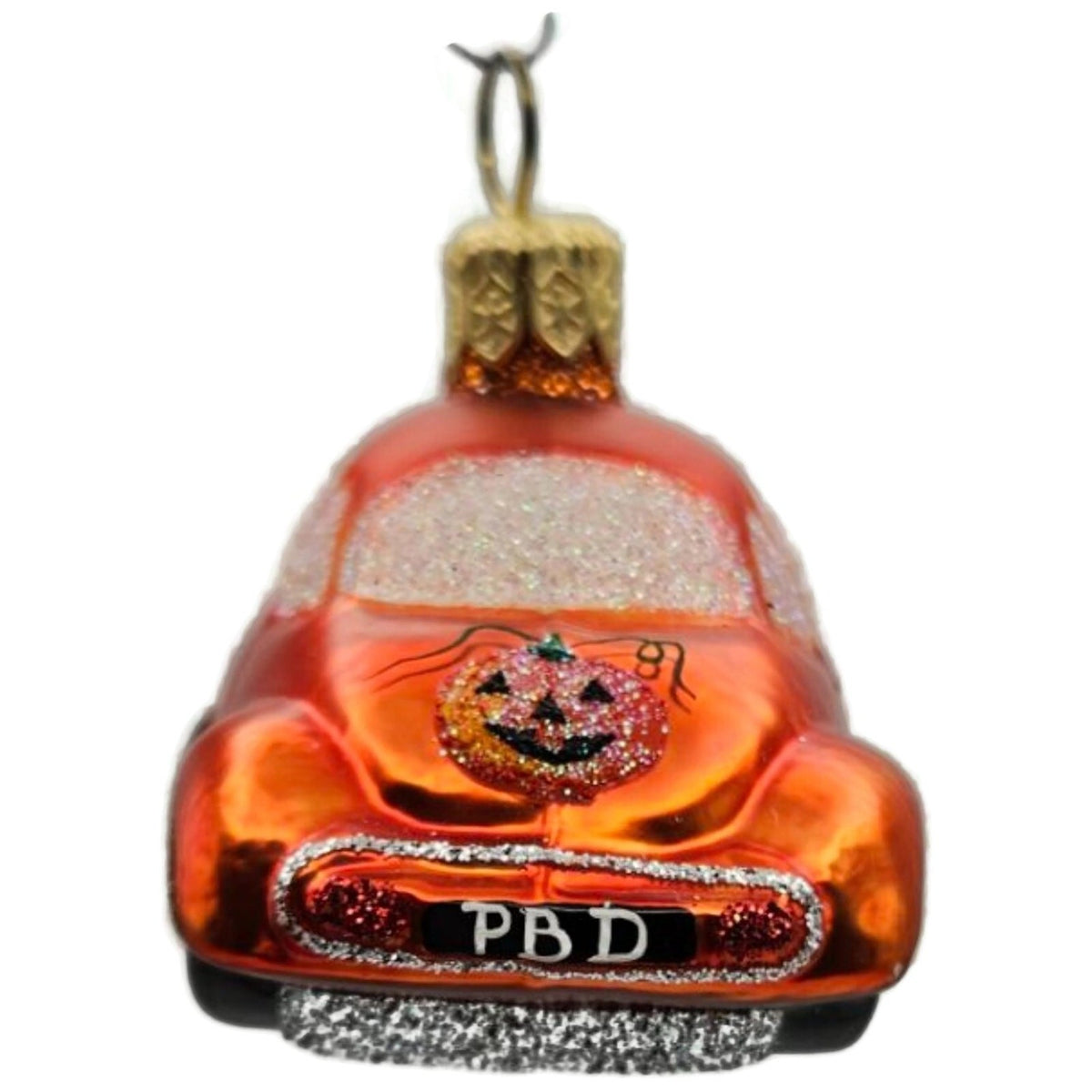 Patricia Breen Miniature Taxi Orange Car Pumpkin Glass Halloween Ornament 23736