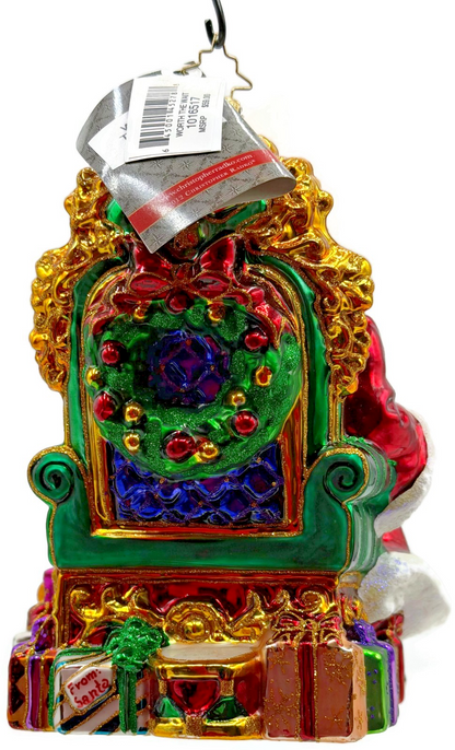 Christopher Radko Worth The Wait Sitting Santa Claus Christmas Ornament 10165176
