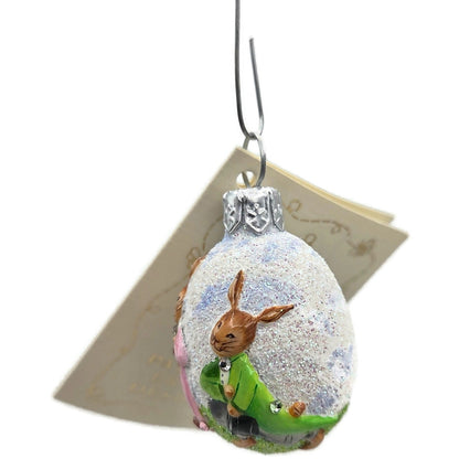 Patricia Breen Miniature Egg Surprise Betrothal Bunny Glass Easter Ornament 31382