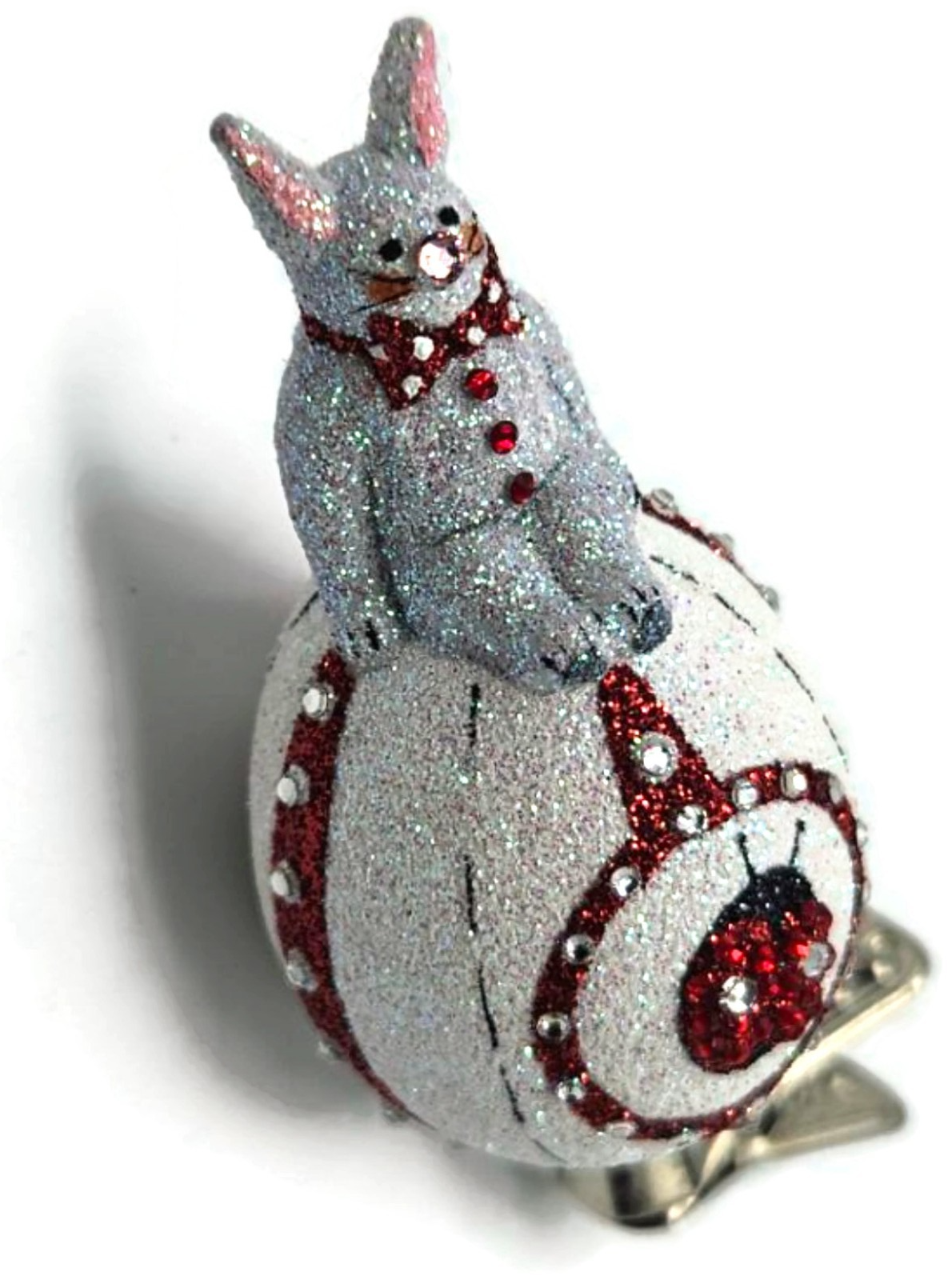Patricia Breen Sitting Pretty Ladybugs White Red Clip On Easter Ornament 28999