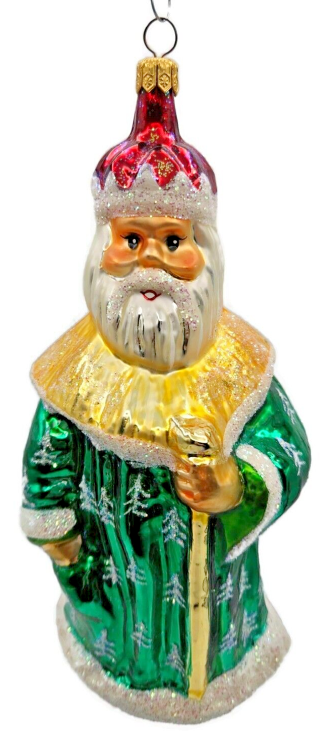 Christopher Radko Christmas King Santa Claus Ornament Green Robe Tree 96-147-B