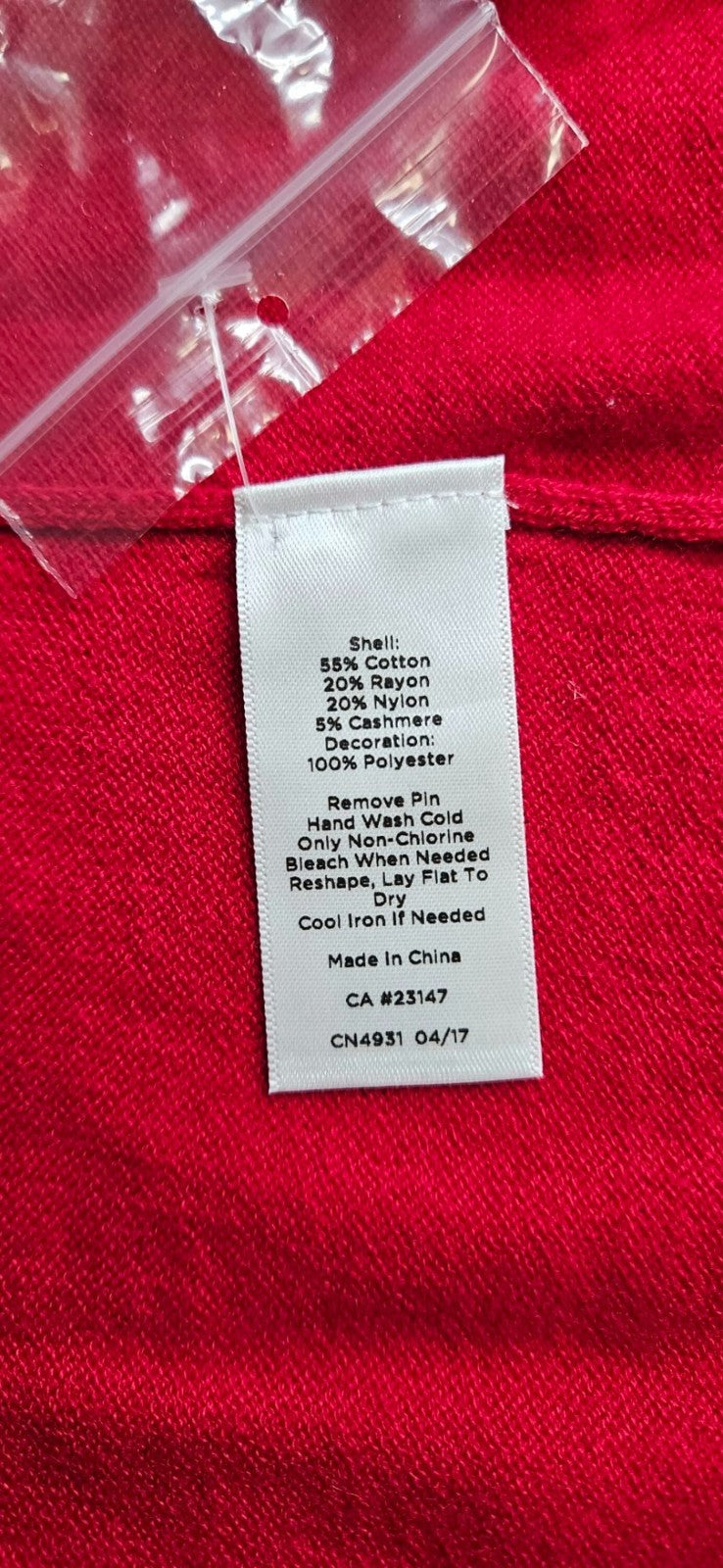 Talbots Women's Red Navy Bow Pearl Button Cashmere Blend Cardigan Sweater S NWT10