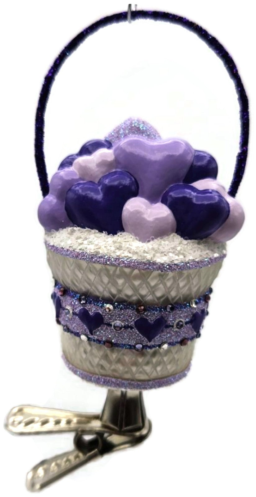Patricia Breen Brimming with Love Purple Santa Clip On Valentines Ornament 28073