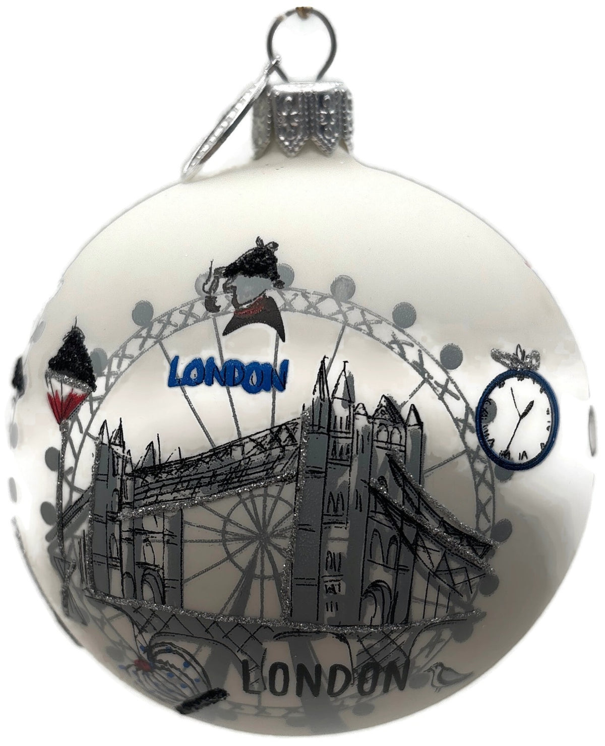 Nordstrom At Home England Big Ben London Eye Glass Ball Christmas Ornament 0