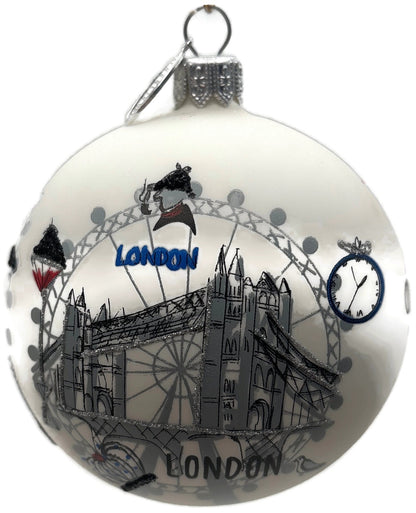 Nordstrom At Home England Big Ben London Eye Glass Ball Christmas Ornament 0