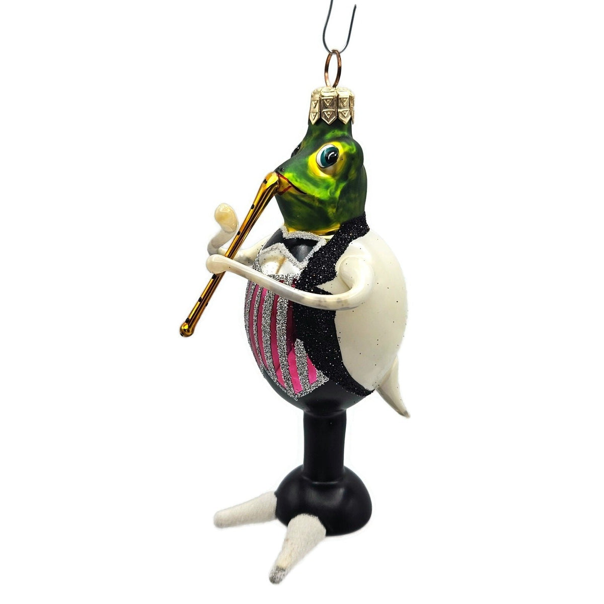 Slavic Treasures Tune Jumper Frog Flute Striped Christmas Ornament 00 406 A FB1