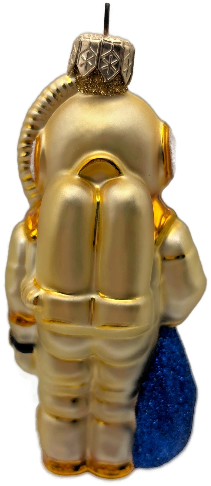 Patricia Breen Santa for Dan Gold Blue Bag Nautical Christmas Ornament 99302
