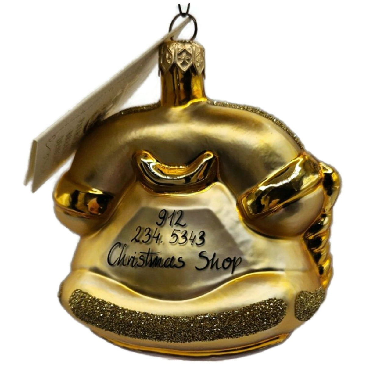 Patricia Breen Calling Anne Phone Gold Glittered Glass Christmas Ornament 952710