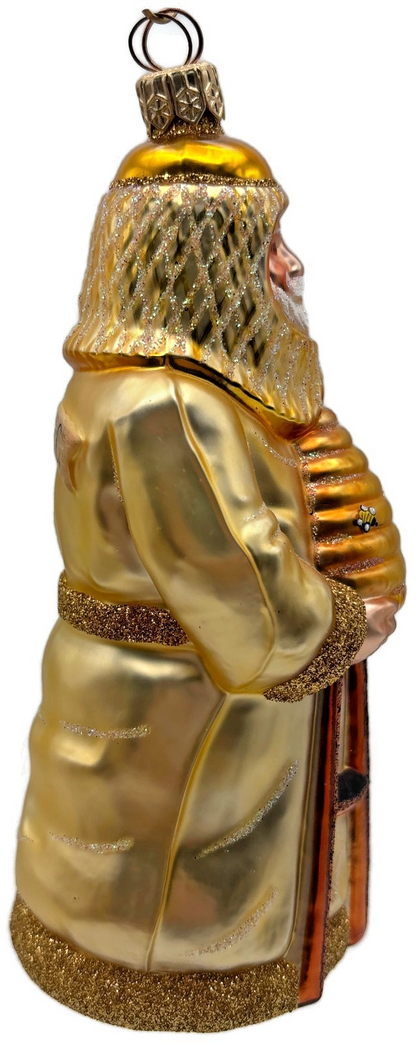 Patricia Breen 2000 Beeskeeping Santa SHC Gold Bee Spring Ornament 20055