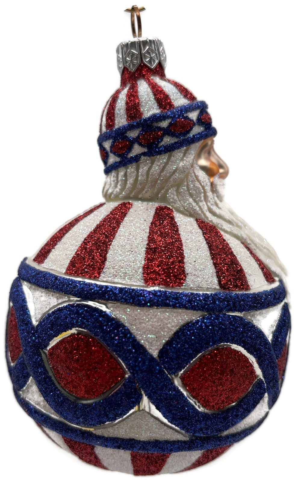 Patricia Breen Hollstrom Santa Patriotic Striped Christmas Tree Ornament NM 22226