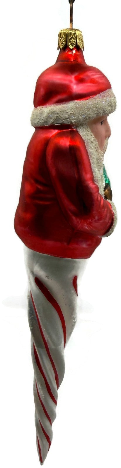 Christopher Radko St. Nickcicle Santa Icicle Glass Christmas Ornament 92 1074