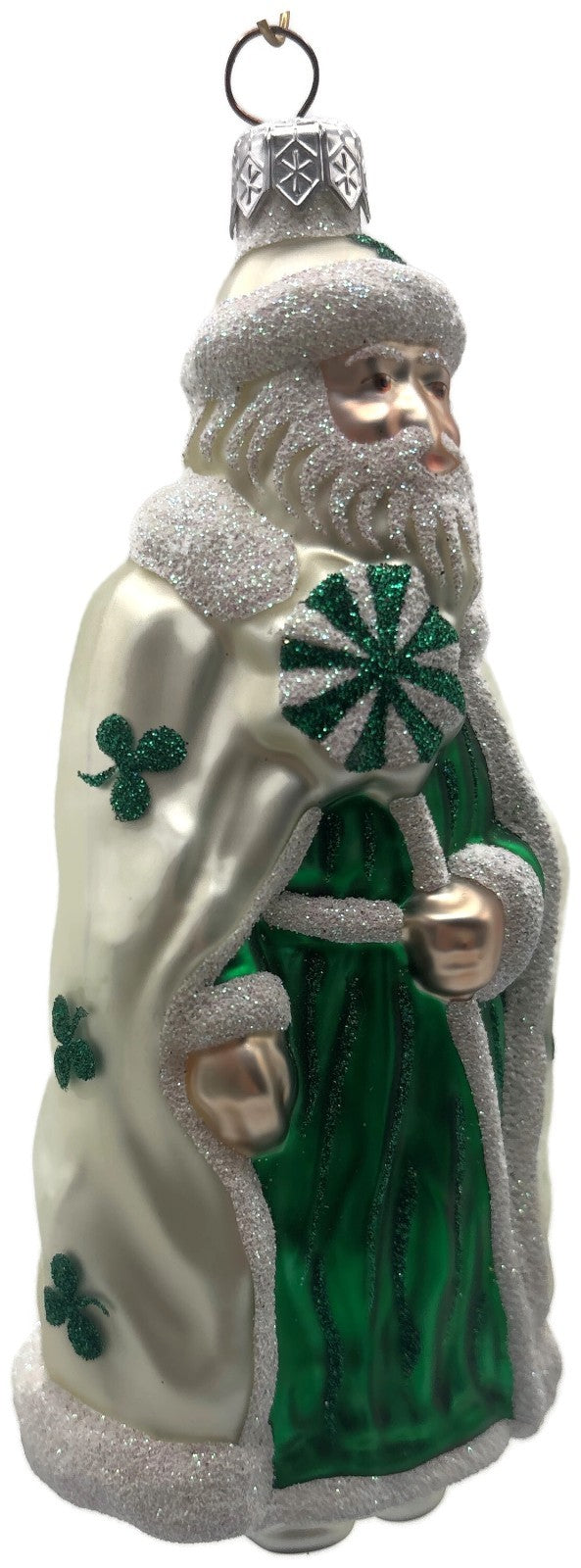 Patricia Breen Santa of the North Green Shamrocks St. Patrick's Ornament 97431