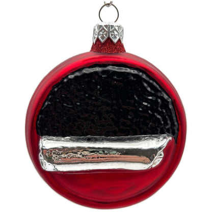Patricia Breen Caviar Tin Red Round Glitter Fish Eggs Christmas Ornament 96062