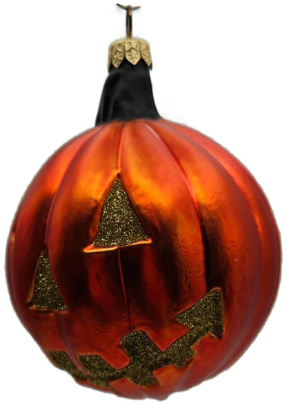 Patricia Breen Classic Pumpkin Orange Matte Gold Face Halloween Ornament 98128
