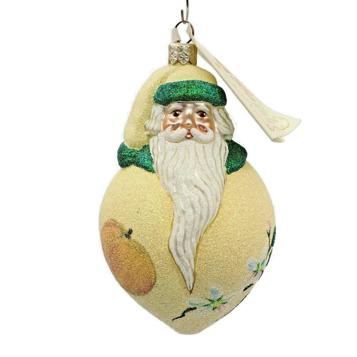 Patricia Breen Santa Poeticus Peaches Glittered Spring Christmas Ornament 20350