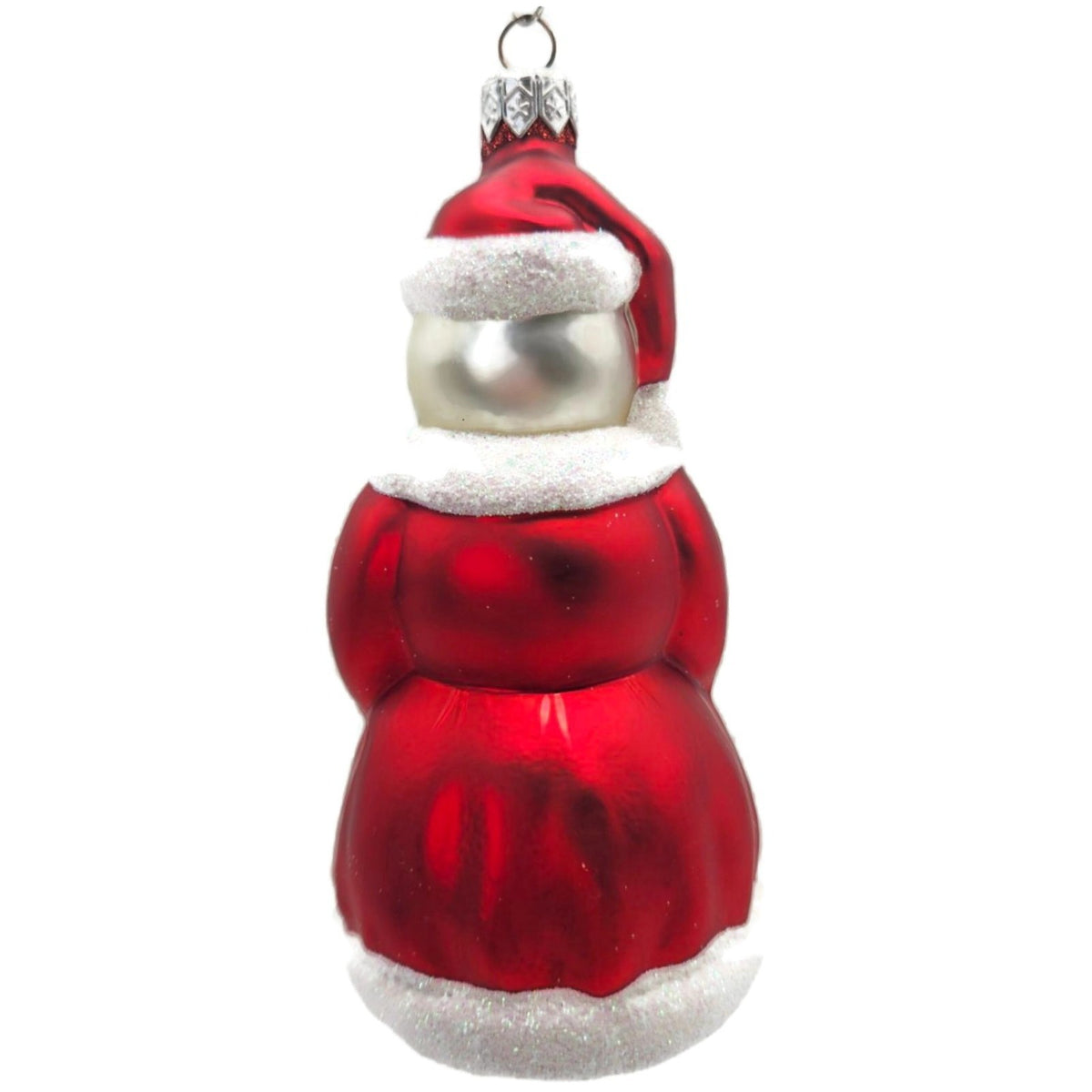 Patricia Breen Santa Snowman Red Matte Coat Green Glass Christmas Ornament 97607