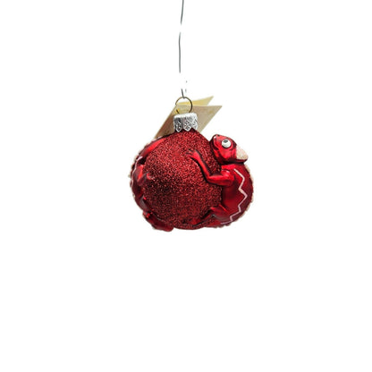 Patricia Breen Once Again for James Red Chameleon Glass Christmas Ornament 26696