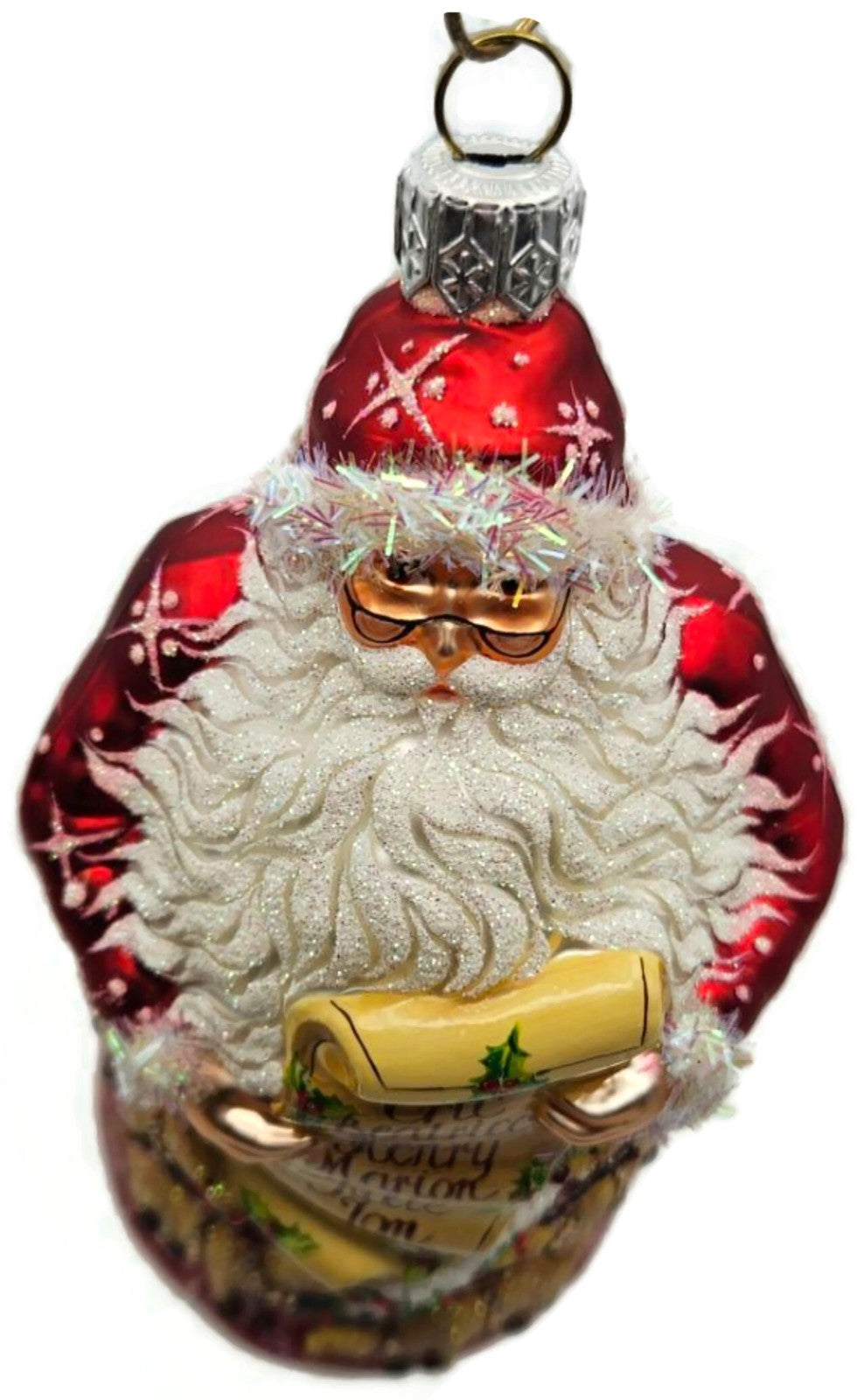 Patricia Breen Everyone Can Lead Red Santa Reindeer Christmas Ornament 26091