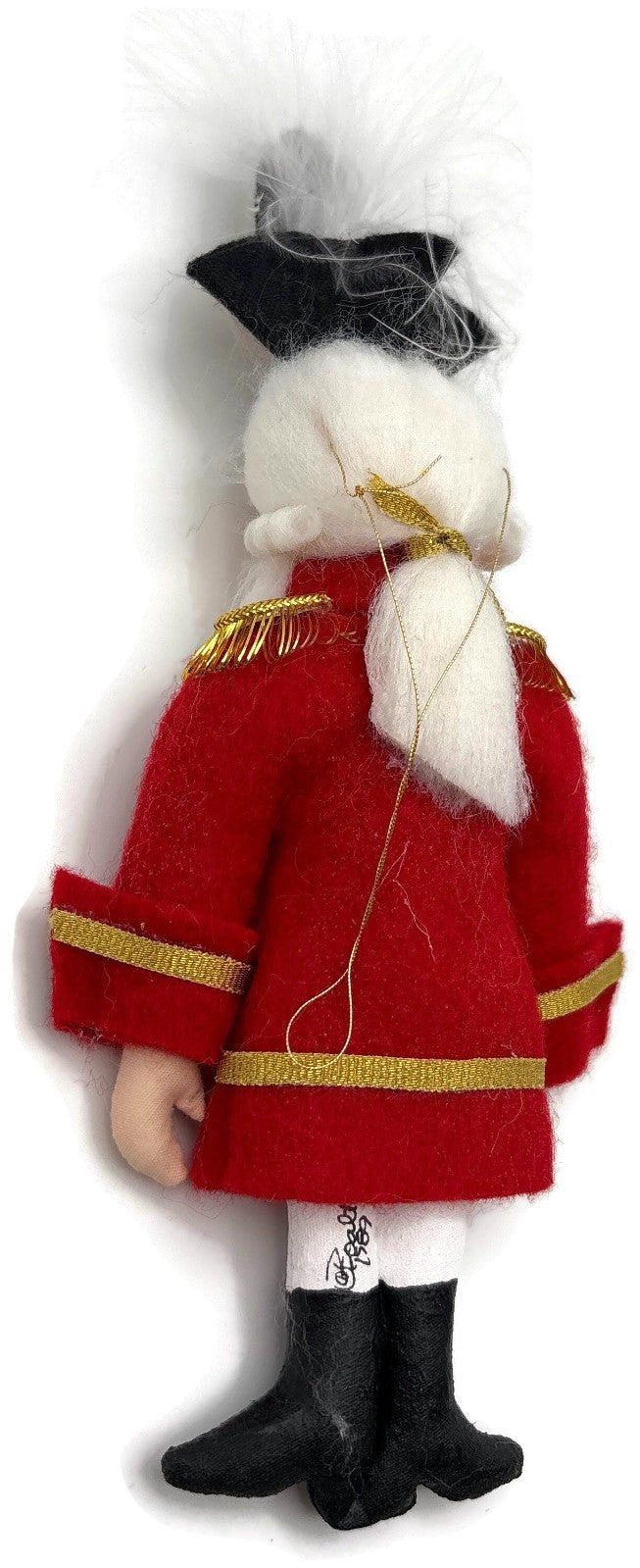 Gladys Boalt Nutcracker Red Coat Fabric Christmas Tree Ornament Signed Handmade4