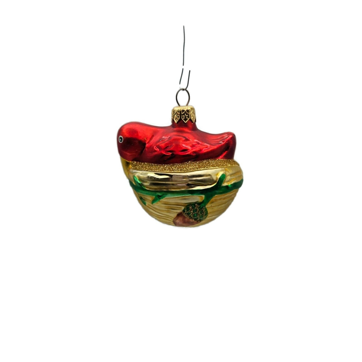 Patricia Breen Nesting Instinct Red Bird Acorns Christmas Holiday Ornament 94184