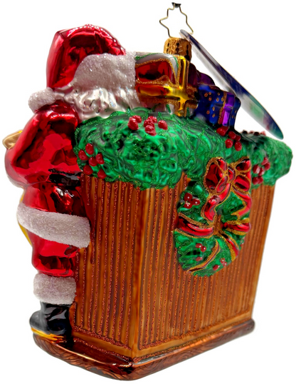 Christopher Radko Joyful Visit Santa Claus Fireplace Christmas Ornament 10172974