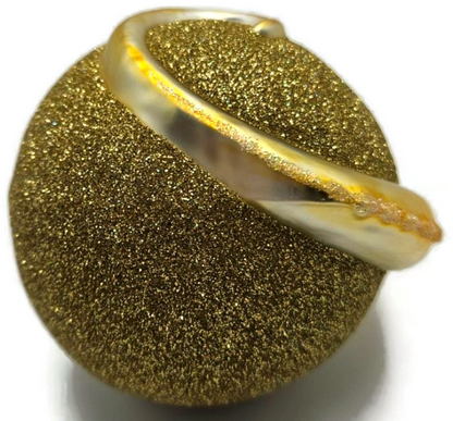 Patricia Breen Chameleon Gold Glittered Glass Christmas Holiday Ornament 99045