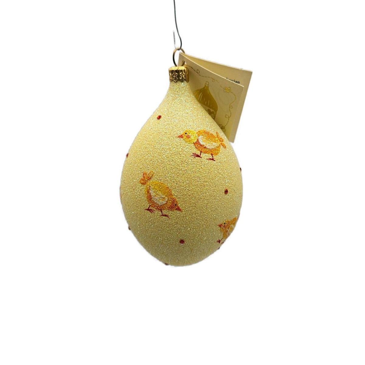 Patricia Breen Chick Egg Yellow Glass Dotted Easter Christmas Ornament 2400NM5