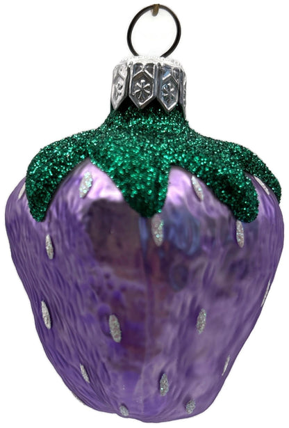 Patricia Breen Frosted Strawberry Lavender Spring Fruit Christmas Ornament 96140