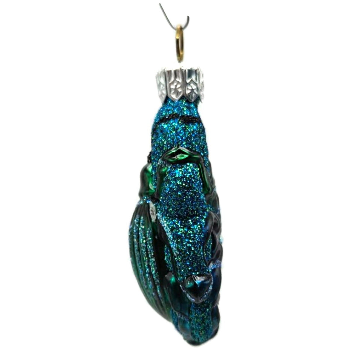 Patricia Breen Bugs Turquoise Beetle Blue Glitter Glass Christmas Ornament 32118