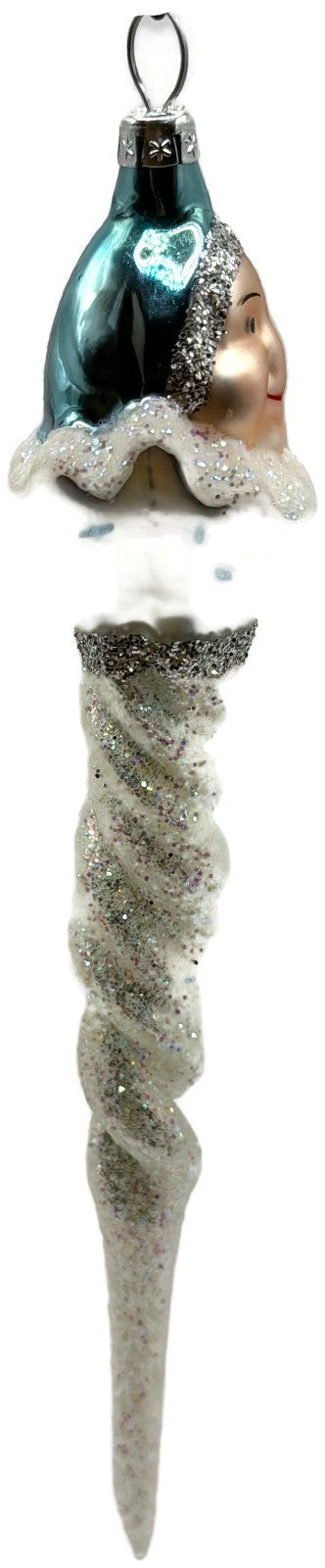 Christopher Radko Jack Frost Twisted Icicle Glass Christmas Ornament 93 333 07