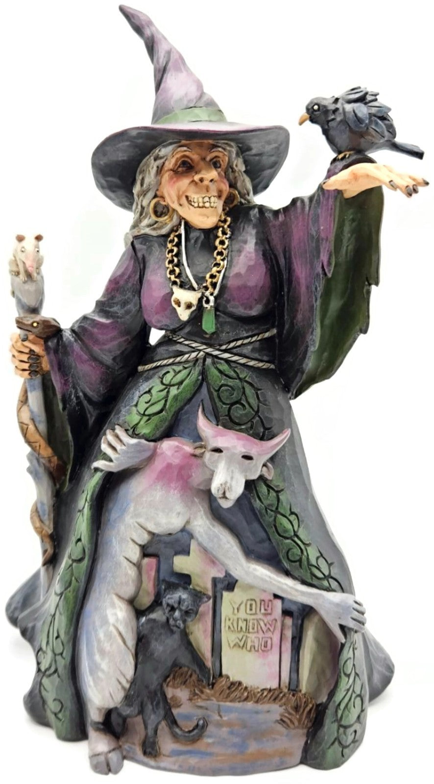 Jim Shore Something Wicked's on the Way Witch Graveyard Scene Halloween Figurine0