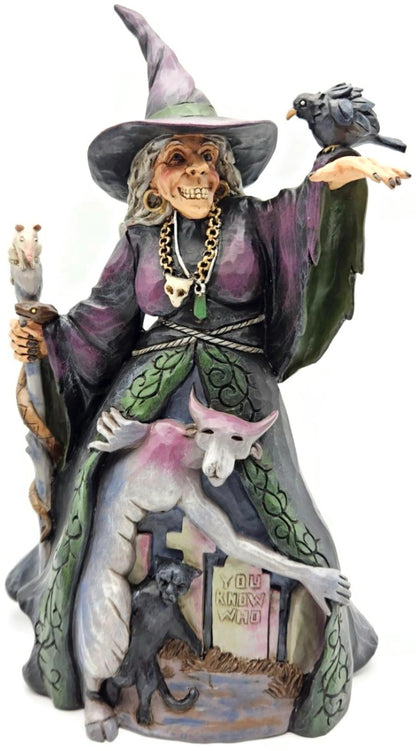 Jim Shore Something Wicked's on the Way Witch Graveyard Scene Halloween Figurine0