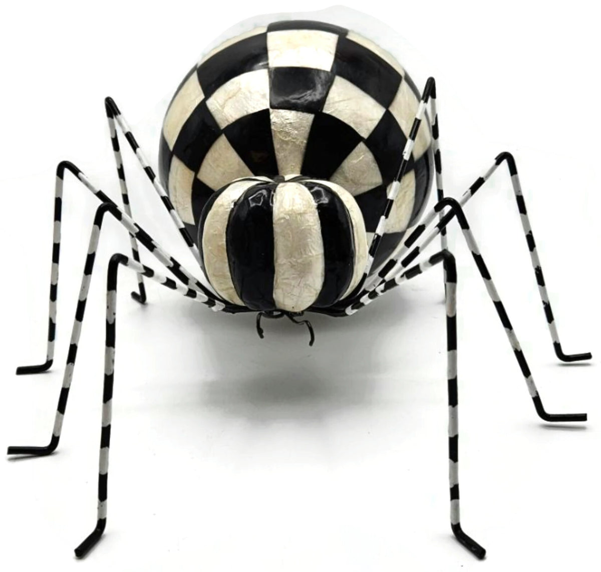MacKenzie Childs Courtly Capiz Spider Metal Wire Check Halloween Decor Figurine8