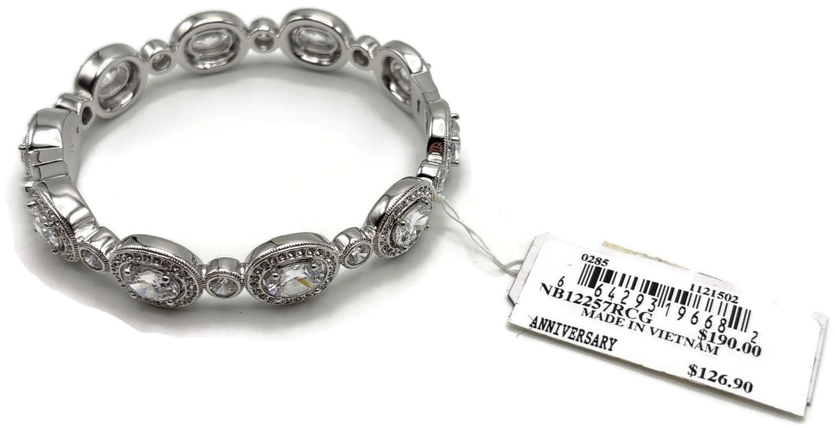 Nadri Crystal Halo CZ Line Bracelet Rhodium 7in NWT Nordstrom MSRP $1905