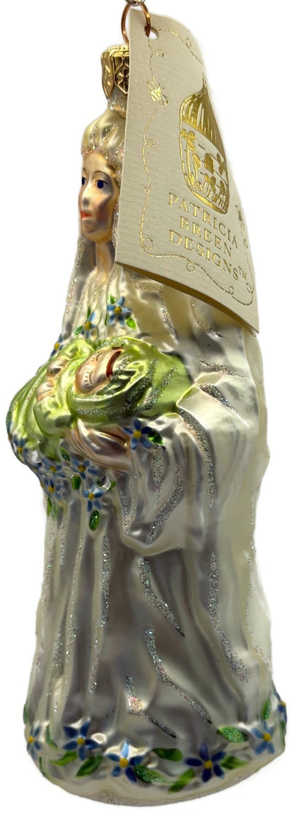 Patricia Breen Bountiful Madonna Flowers Pearl White Christmas Ornament 97062