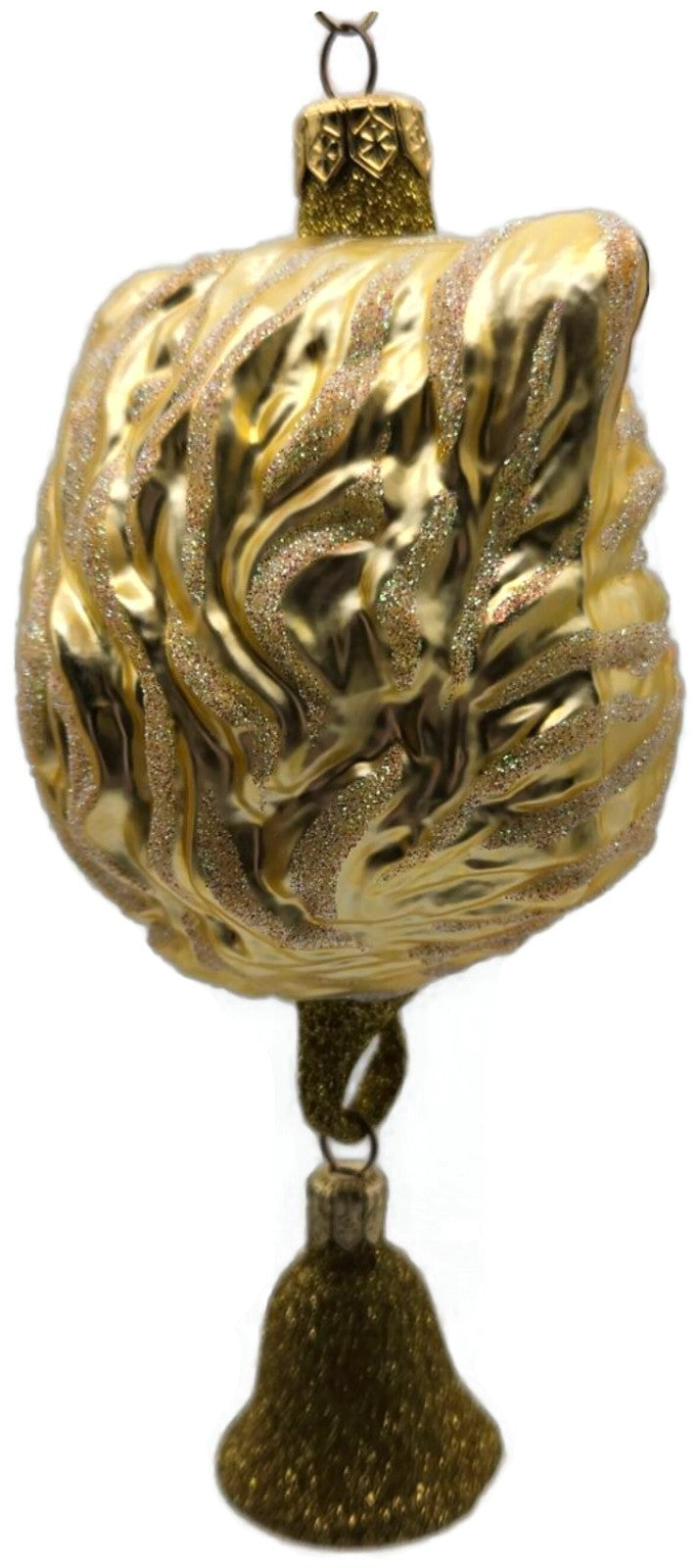Patricia Breen Here Kitty Kitty Gold Glitter Bell 2 Part Christmas Ornament 97204
