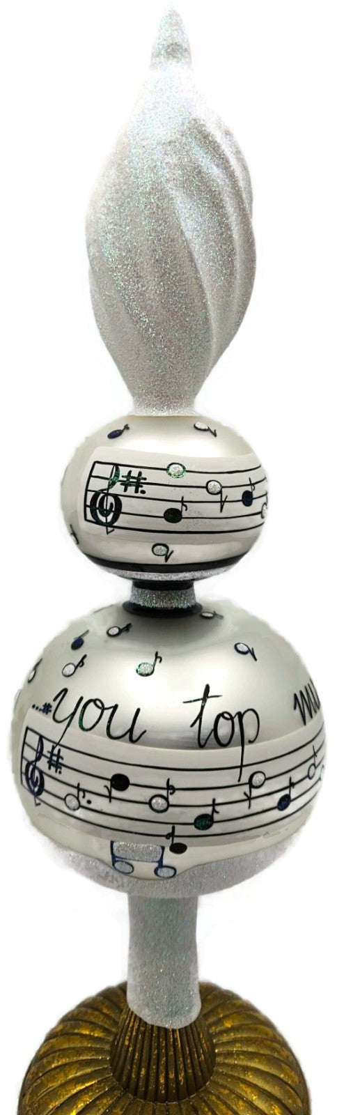 Patricia Breen You Top My List Finial Music Sheet Christmas Tree Topper 97867