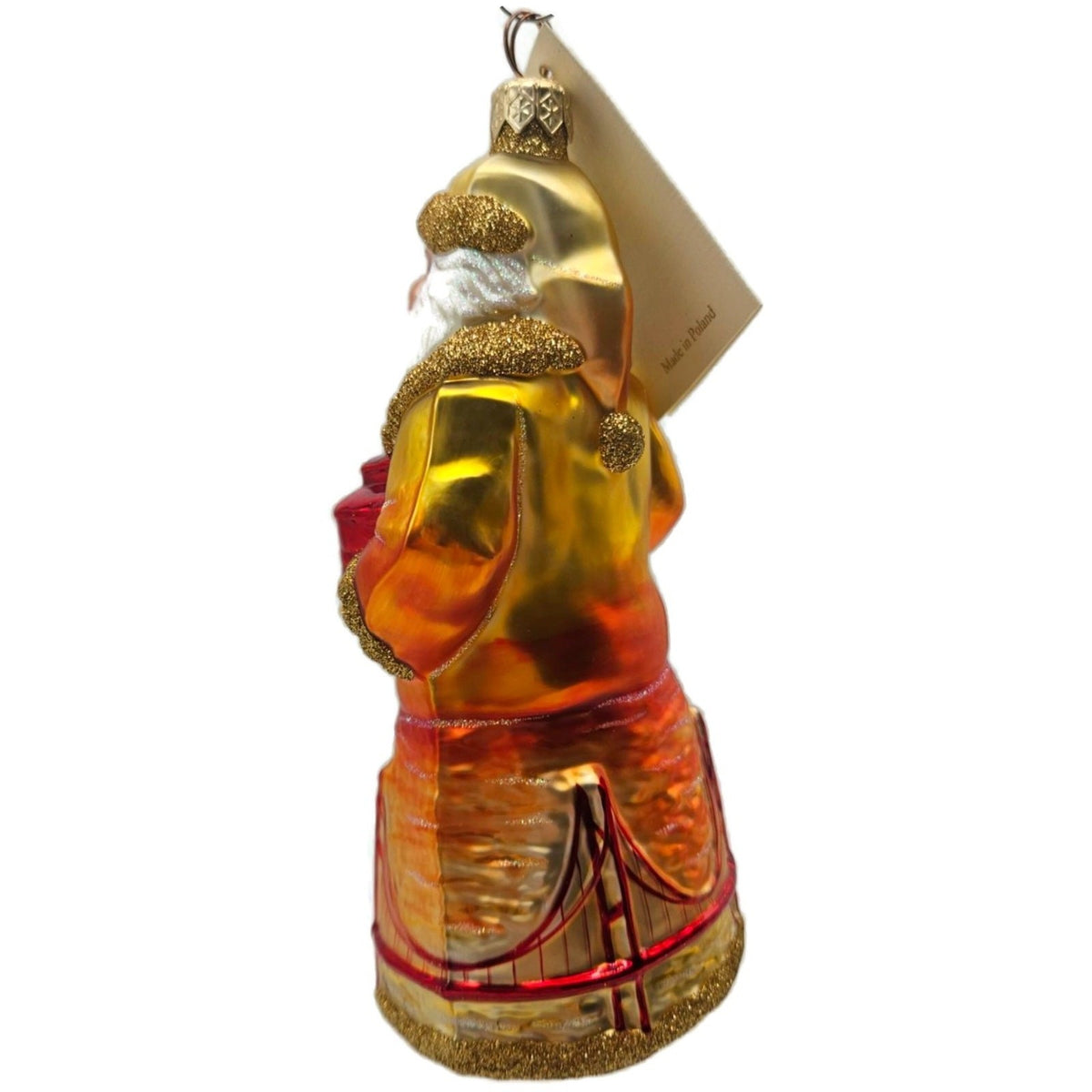 Patricia Breen San Francisco Santa Sunset Gold Trim Christmas Tree Ornament 21274