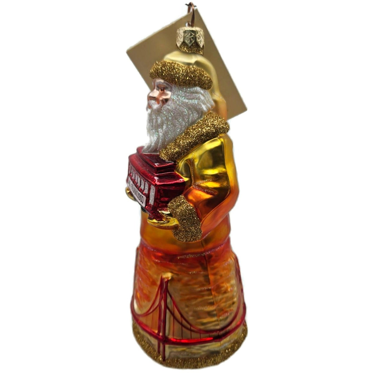 Patricia Breen San Francisco Santa Sunset Gold Trim Christmas Tree Ornament 21272