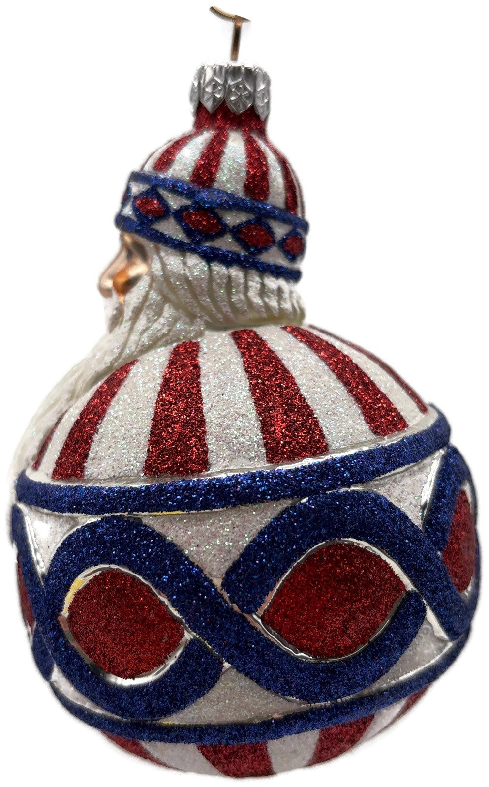 Patricia Breen Hollstrom Santa Patriotic Striped Christmas Tree Ornament NM 22222