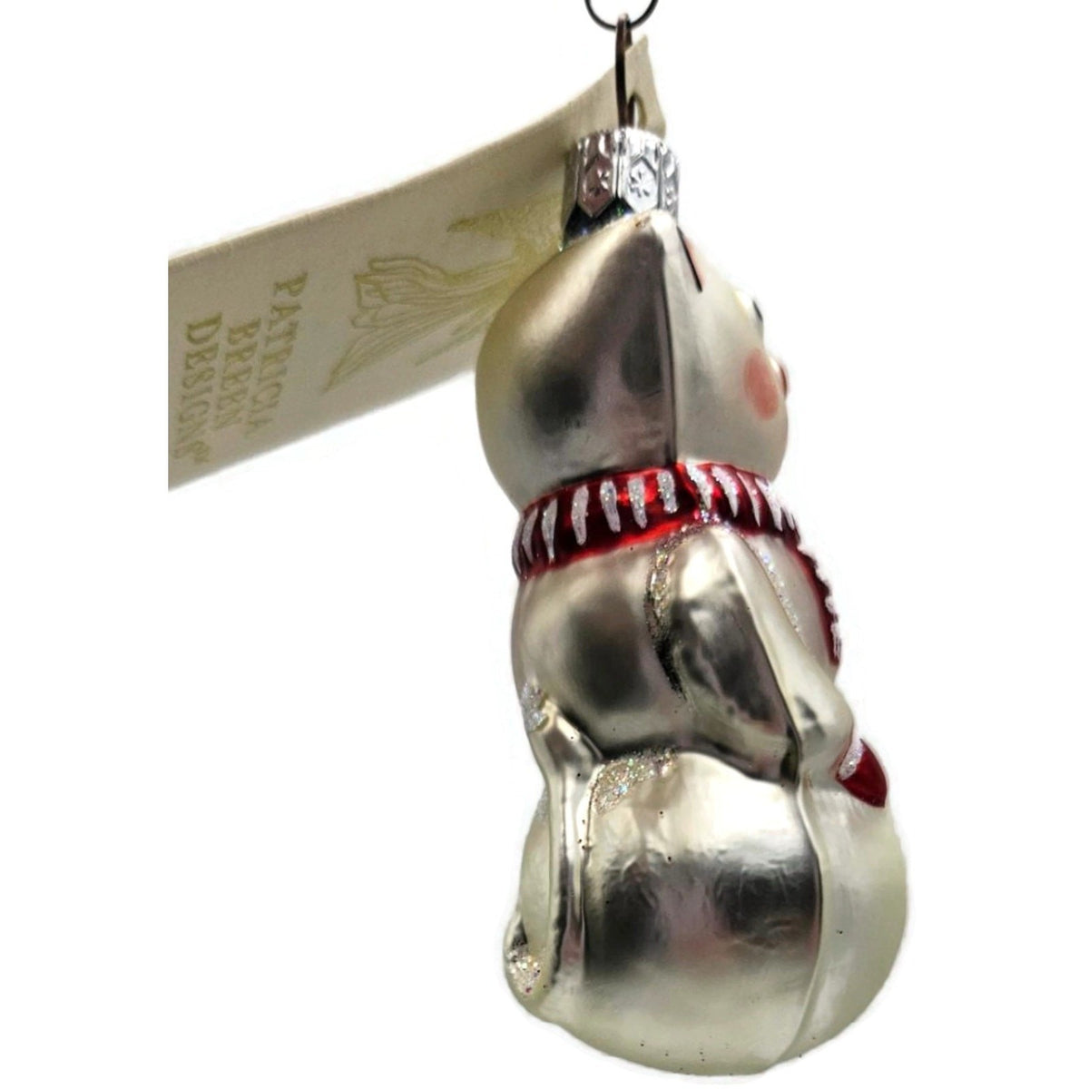 Patricia Breen Snowcat With Red Striped Scarf Pearl Christmas Tree Ornament 95264