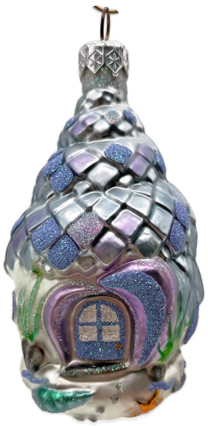 Patricia Breen Seashell Acorn House Blue Lavender Summer Christmas Ornament 99330