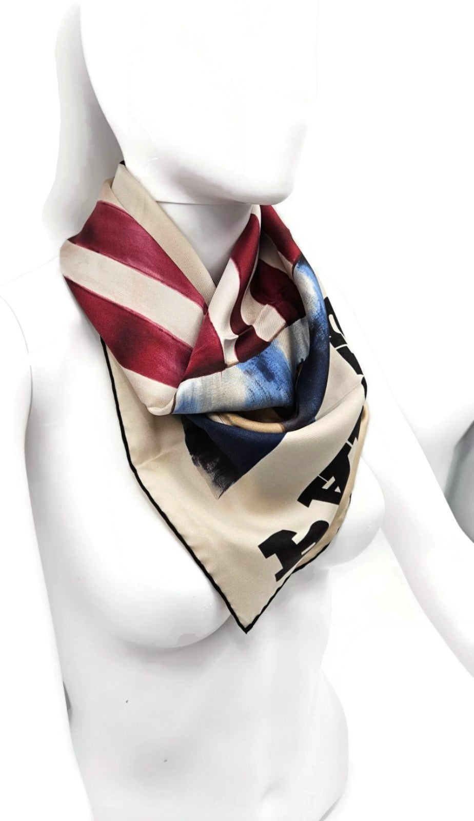 Chanel Paris Dallas Pre Fall Collection American Flag 26" Square Silk Scarf6