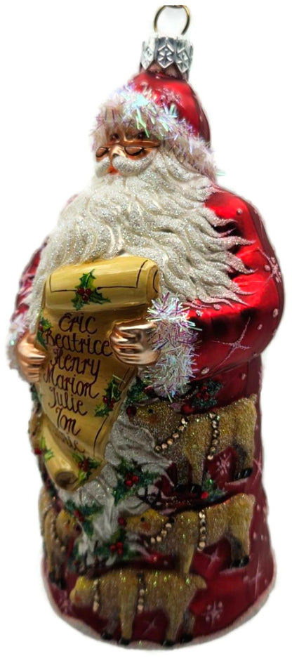 Patricia Breen Everyone Can Lead Red Santa Reindeer Christmas Ornament 26094