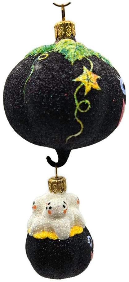 Patricia Breen Soaring Spirits Black Pumpkin Ghosts 2-Pc Halloween Ornament 25635