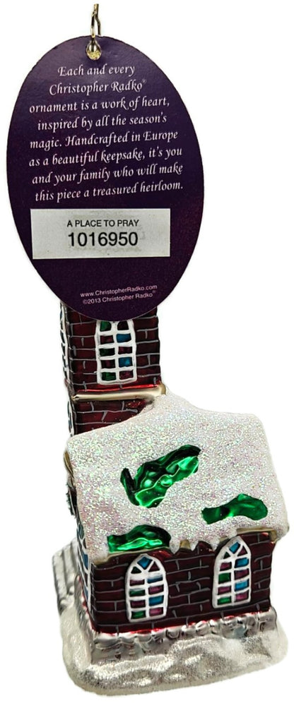 Christopher Radko A Place To Pray Church Glass Christmas Tree Ornament 10169507