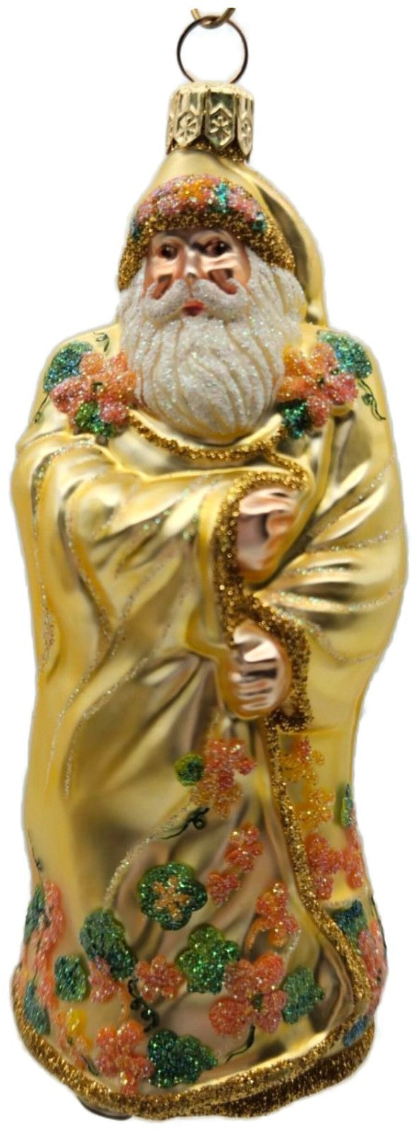 Patricia Breen Redoute Santa Nasturtiums Gold Spring Christmas Ornament 21252