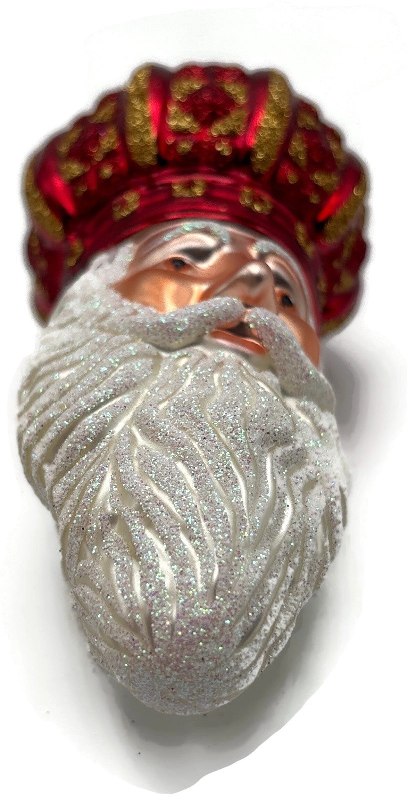 Patricia Breen 2001 Bijoux Noel Red Gold Santa Head Christmas Ornament 21018