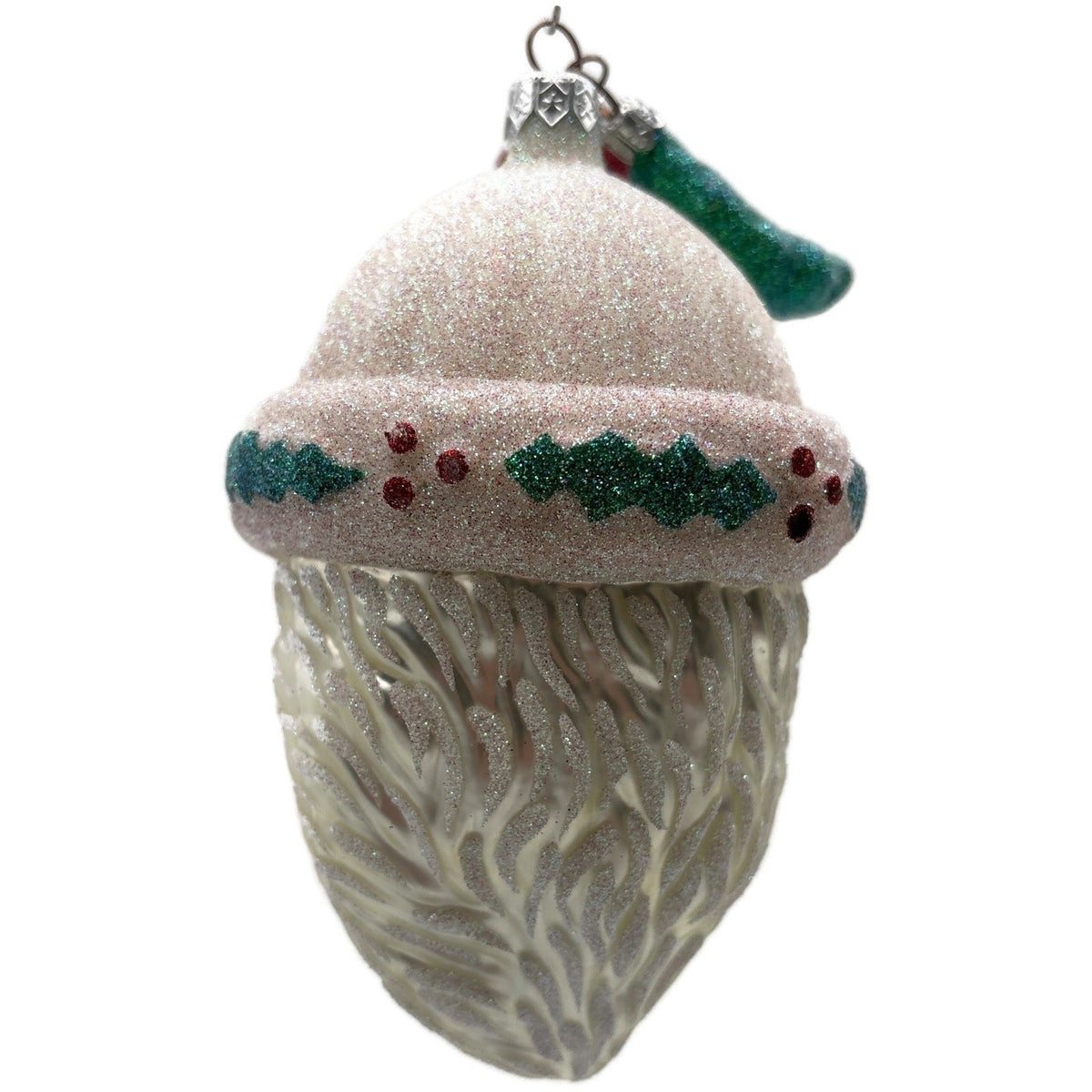 Patricia Breen Thornhill Santa Head Pearl Holly Berry Christmas Ornament 98426