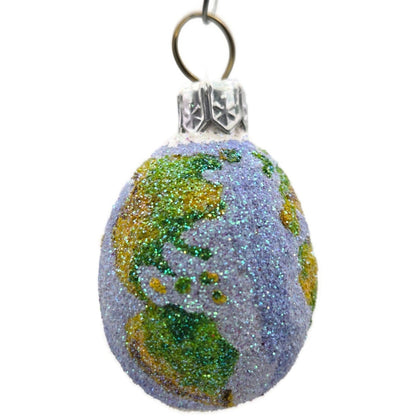 Patricia Breen Miniature Egg Worldly Earth Globe Blue Green Easter Ornament 273112